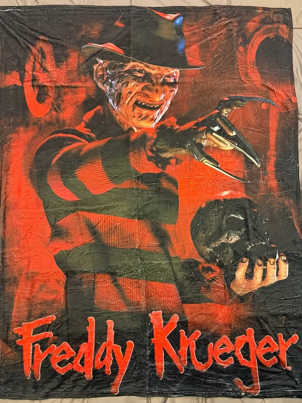 Brand new Queen size 80x60 Freddy Krueger blanket Nightmare on Elm Street